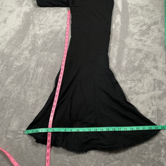 Jarbo Pants 34 US 4 Black Bell Bottom Flared Luxury Statement Boho Pima Cotton - Picture 10 of 13